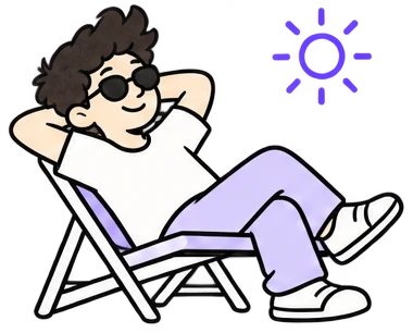 Wego relaxing in a beach chair